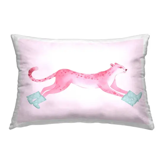Running Leopard in Boots Decorative Printed Throw Pillow Design by Daphne Polselli, 14 x 7 x 20 {1}
