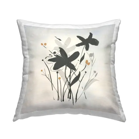 Impressions of Flowers Decorative Printed Throw Pillow Design by Susan Jill, 18 x 7 x 18 {1}
