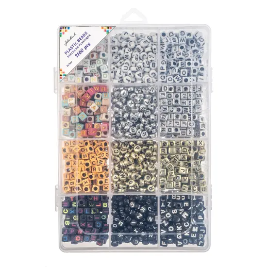 John Bead Assorted Plastic Alphabet Jewelry Making Beads Box Square Alphabet {4}