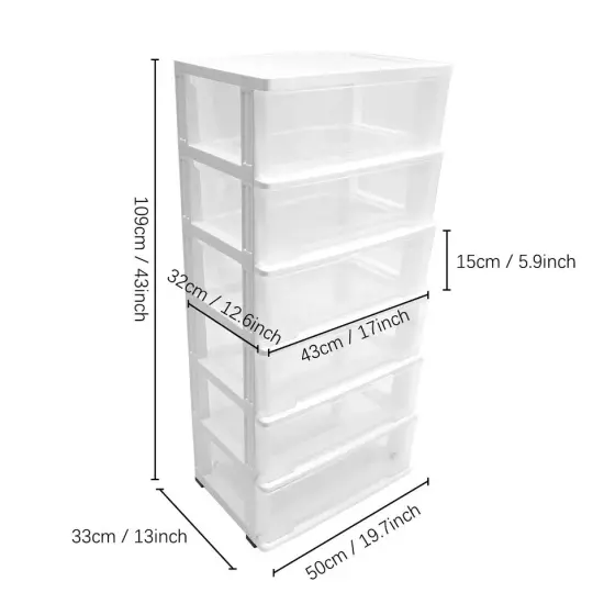 6 Drawer Rolling Storage Cabinet Bedroom Living Room Hallway Organizer Container {4}