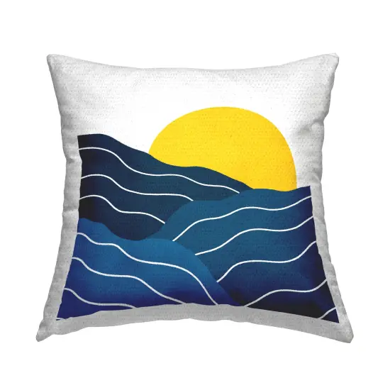 Crisscross Sea Waves Outdoor Printed Pillow Design by Ahmed Sameh Hussein, 18 x 7 x 18 {1}