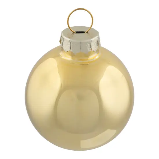 Northlight 10ct Shiny and Matte Champagne Gold Glass Ball Christmas Ornaments 1.75" (45mm) {7}