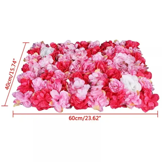 6pcs Artificial Wedding Silk Flower Wall Decor Background Rose Hydrangea Panels {4}