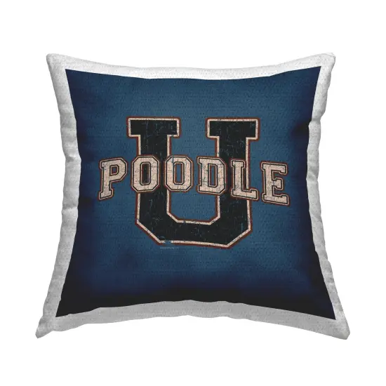 Varsity Poodle U Outdoor Printed Pillow Design by Spirit Animals/Life Is High, 18 x 7 x 18 {1}