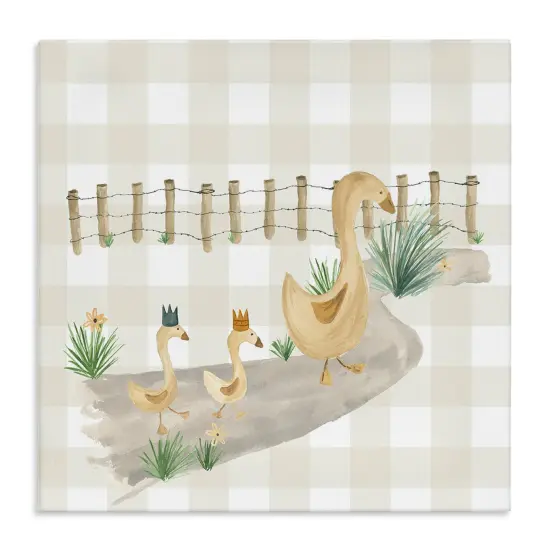 Stupell Industries Duck Family Strolling Canvas Wall Art Design by Lucille Price {1}