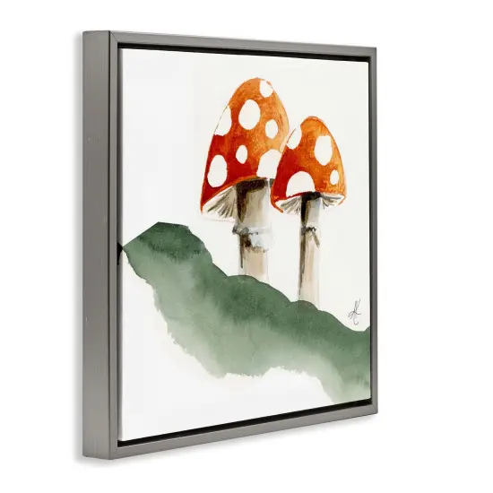 Stupell Industries Spotted Red Mushrooms Framed Floater Canvas Wall Art Design by Alexandria Gilbert Kincaid {3}