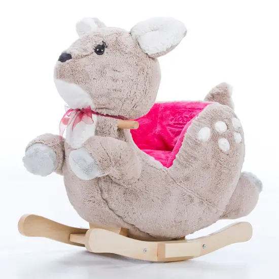 Gerardo's Toys: Little Rockers - Deer - Wooden Plush Ride-On Rocking Animal Toy, Plays Music, Removable Soft Fabric Cover, Toddler & Kids Ages 24mo+ {4}