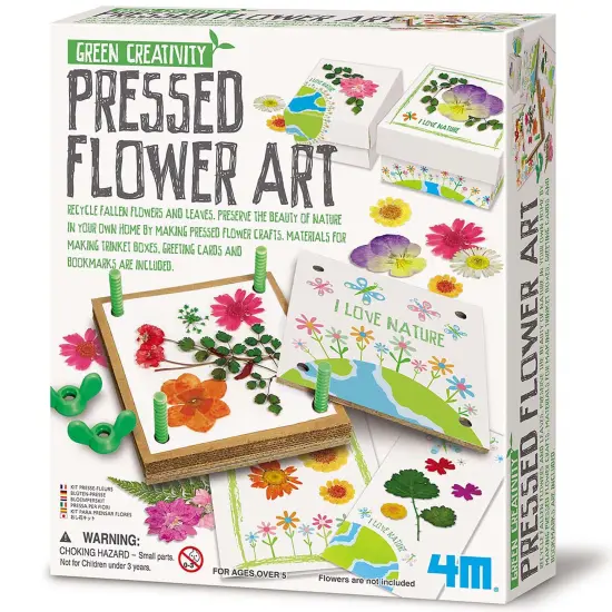 4M: Green Creativity: Pressed Flower Art - Preserve Plants & Leaves, DIY Trinket Boxes-Greeting Cards-Bookmarks, Nature Arts & Craft Kit, Kids Age 5+ {1}