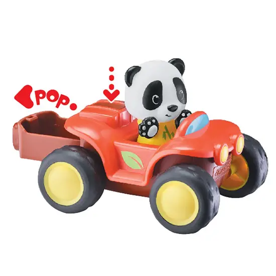 Timber Tots: The Quad - Red - 2pc, ATV Bike Vehicle & Panda Animal Figurine, POP Feature Storage Trunk, Nature Toy Playset, Kids & Toddlers 18Mo+ {5}