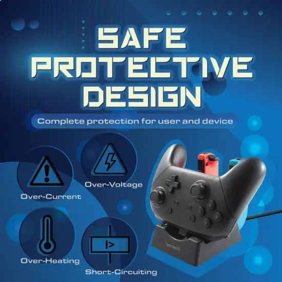 Insten 3-in-1 Charging Dock for Nintendo Switch & OLED Model Joy Con and Pro Controller with LED Indicator & Type C Charging Cable Black {5}