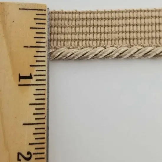 Twist Cord with Lip Piping Trimming - 8 Yards- Many Colors Available! Beige {2}