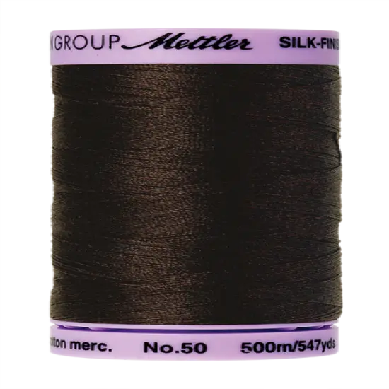 Very Dark Brown (9104-1002) | Silk-Finish Cotton 50wt (500M / 547Y) | Mettler Thread {1}