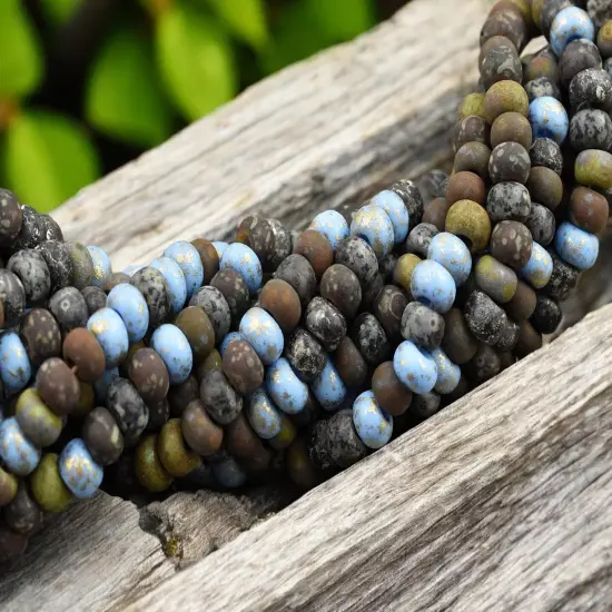 2/0 Aged Matte Nyx Picasso Mix Seed Beads (19' Strand) {4}