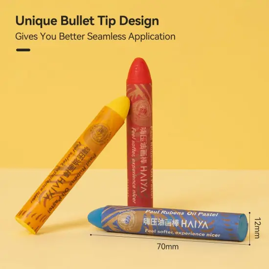 Oil Pastel Set, Artist Oil Pastels, Oil Art Kit, Includes 72 Brightly Colored HAIYA Soft Oil Pastels + 1 Palette Knife+ 1 Roll of Masking Tape+ 1 Acrylic Marker + 10 Oil Pastel Paper {5}