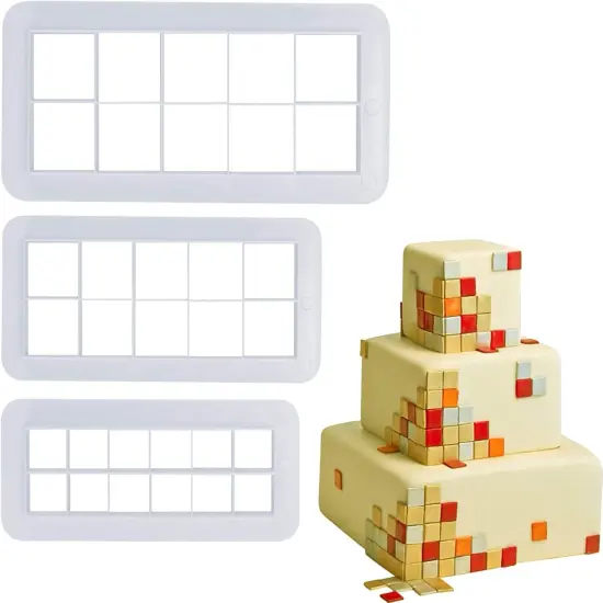 Square Cookie Cutter - Geometric Multicutter-Square Cake Fondant Cutter - 3 Size,Square Biscuit Cutters,Novel Creative Cake Decorating {1}
