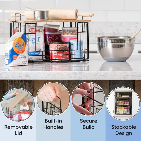 IRIS USA Wire Basket for Pantry Organizers and Storage, 2 Pack, Potato and Onion Storage {5}