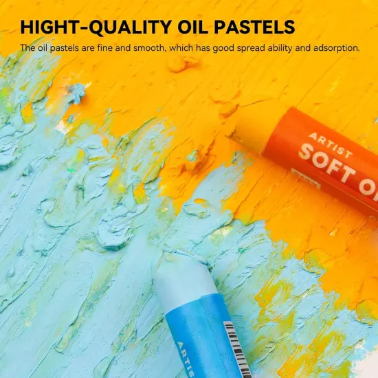 Oil Pastels for Artists, 72 Colors Soft Oil Pastels Vibrant and Creamy, Art Pastel Crayons Art Supplies for Professional and Beginners {4}