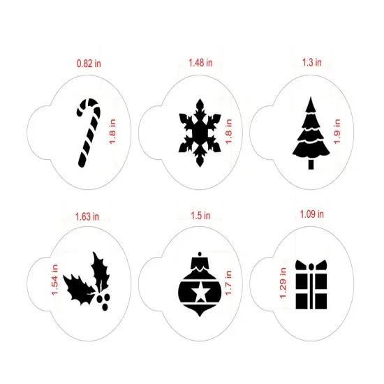 Holiday Cupcake and Cookie Stencil Tops | C073 by Designer Stencils | Cookie Decorating Tools | Baking Stencils for Royal Icing, Airbrush, Dusting Powder | Reusable Plastic Food Grade Stencil for Cookies | Easy to Use & Clean Cookie Stencil {2}