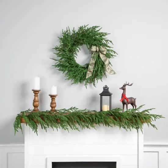 Northlight Norfolk Pine Artificial Christmas Garland - 5' - Unlit Green {4}