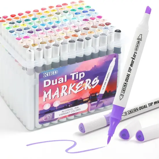 120 Colors Alcohol Markers Set {1}