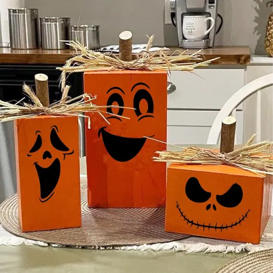 Halloween Pumpkin Face Stencils for Painting on Wood ReusableLetter & Number Stencils(16 Pumpkin Face) {2}