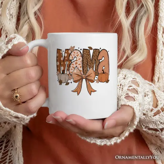 Mama Coquette Autumn Mug, Cozy Fall Pumpkins Gift for Mothers {2}