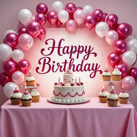 100pcs Pink White Metallic Pink Balloon Set(Pink White) {3}