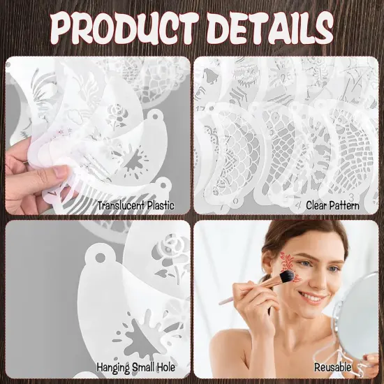 55 Pcs Face Paint Stencils(Plastic) {4}