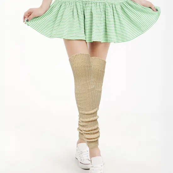 Wrapables Over The Knee Long Wool Blend Leg Warmers, Cream {4}