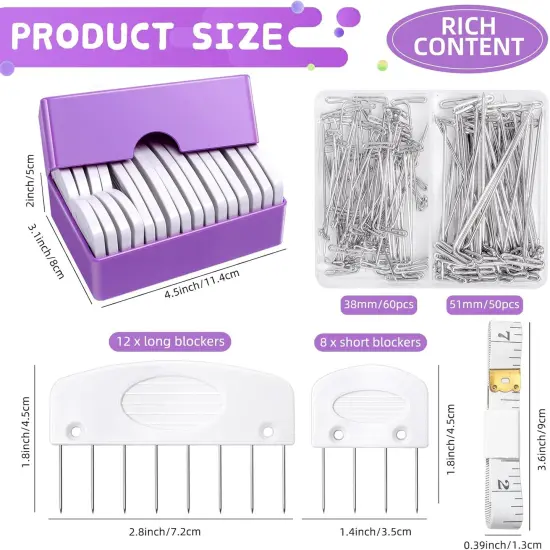 Blocking Knit Combs Pins Set for Knitting {2}