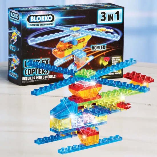 Collections Etc BLOKKO LED Powered Building System Light FX Copters {3}