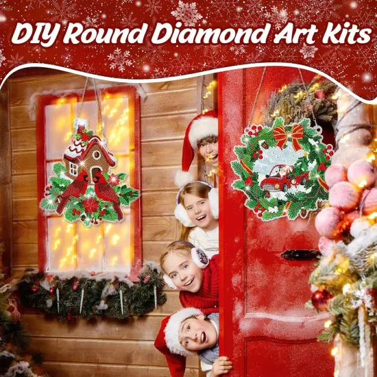 3 Pcs Christmas Diamond Painting Hanging Sign {5}