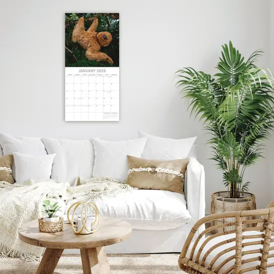 The Gifted Stationary 2026 Square Wall Calendar, Sloths, 16-Month Animals Theme Hanging Calendar with 180 Reminder Stickers, Month Planner for Home, or Creative Spaces, 12x12 In Multicolor {2}