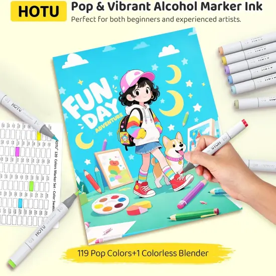 Alcohol Markers Brush Tip-120 Colors {2}