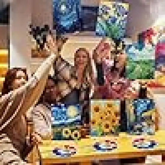 Pre Drawn Canvas Kit Sip and Paint Set {5}