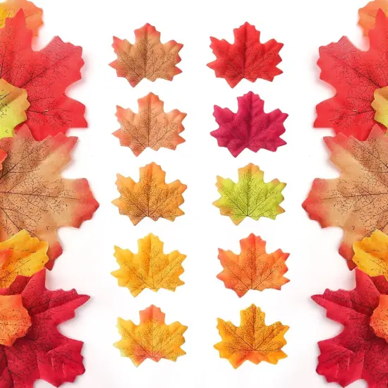 500PCS Artificial Fall Leaves {2}