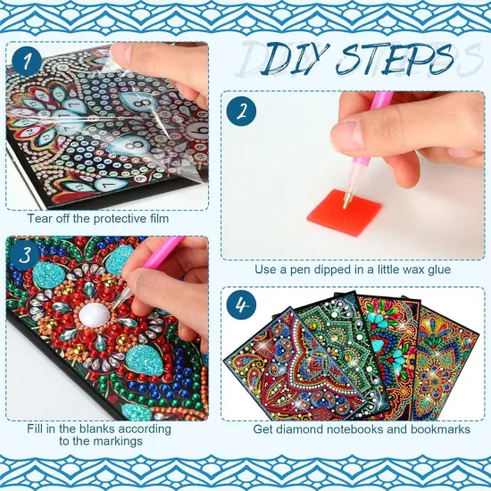 Kits for Women 5d Mandala Diamond Painting Notebook Art Bookmarks {1}