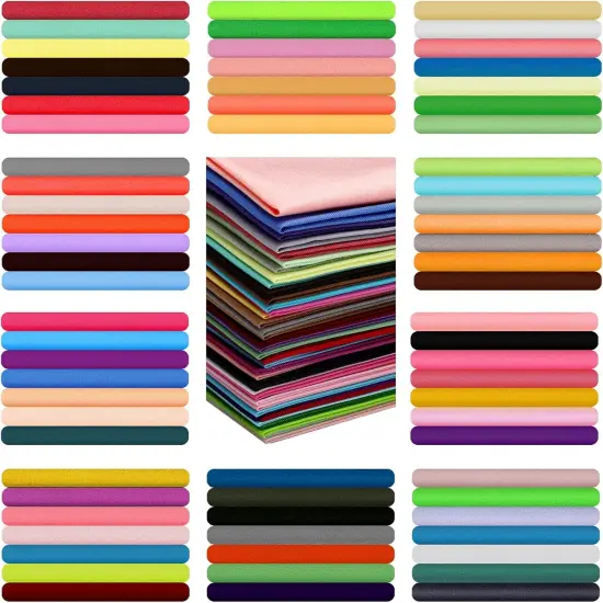 300 Pcs 4 x 4 Inches Multicolor Cotton Fabric Squares Solid Fat Quarters Precut {1}