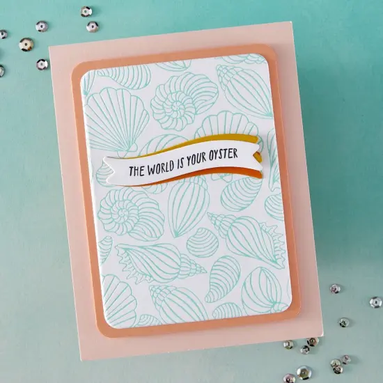 Hero Arts Betterpress & Foil Plate-Scattered Shells {4}