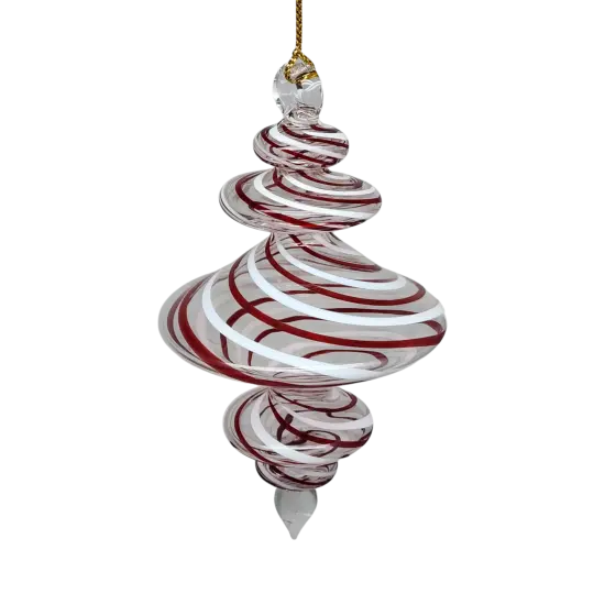 Peppermint Swirl Egyptian Glass Ornament {1}