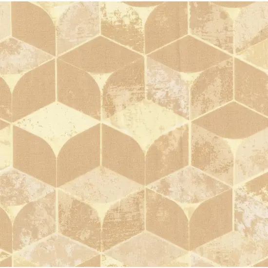 Cream Tumbling Blocks Cotton Wideback Fabric Per Yard {1}