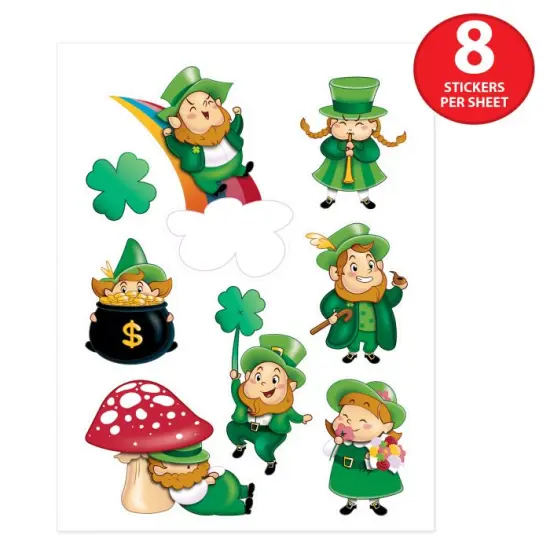 12 Packs Bulk Leprechaun/Shamrock Stickers 4/Pack {5}