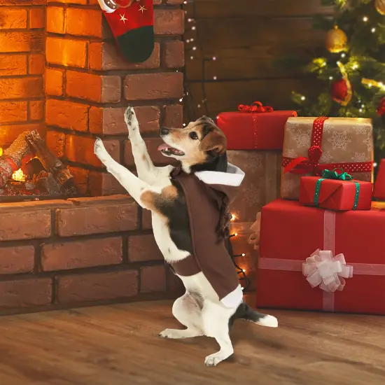 Northlight Reindeer Christmas Costume for Dogs Size: Small Brown {1}