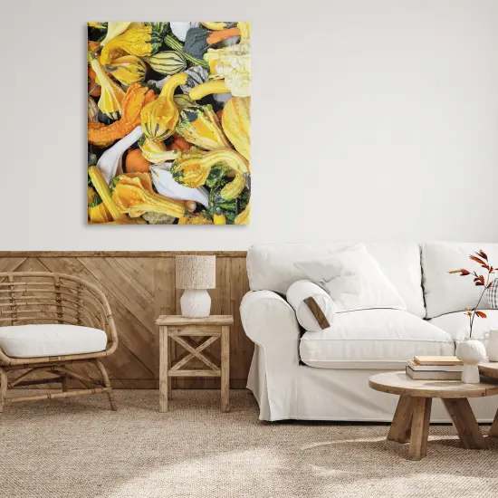 Mixed Autumn Gourd Arrangement Canvas Art {2}