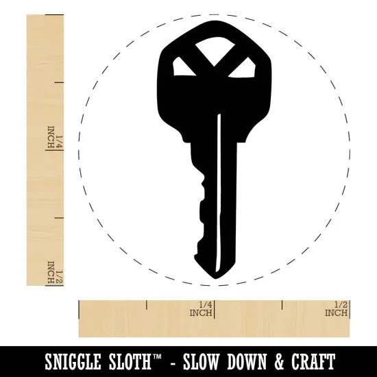 Modern House Key Silhouette Self-Inking Rubber Stamp for Crafting Planners Sky Blue {1}