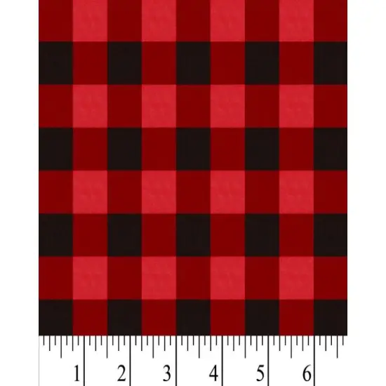 Christmas Black Red Gingham Cotton Fabric | By the Yard | Sewing and Crafting | 44 inches wide {1}