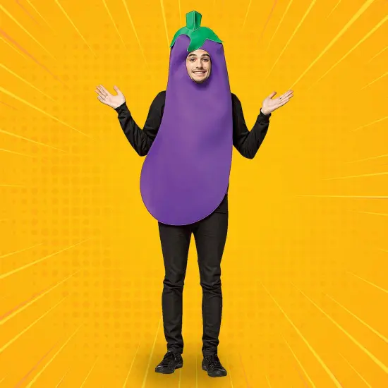 Hilarious Purple Eggplant Adult Costume Tunic Emoji Inspired Fits Most {4}