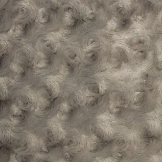 1 Yard Silver Minky Rosebud Fabric Rose Swirl Embossed 58/60" Width {1}