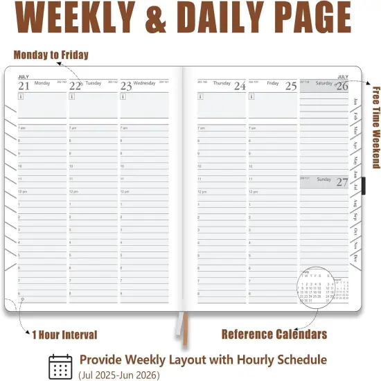 Academic Planner 2025-2026 - 6.5" x 8.5" (Brown 1 Pack） {2}