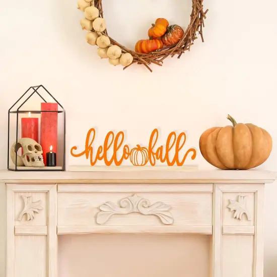 Metal Hello Fall Sign - (Autumn B) {5}